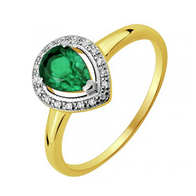Кольцо из желтого золота с изумрудом