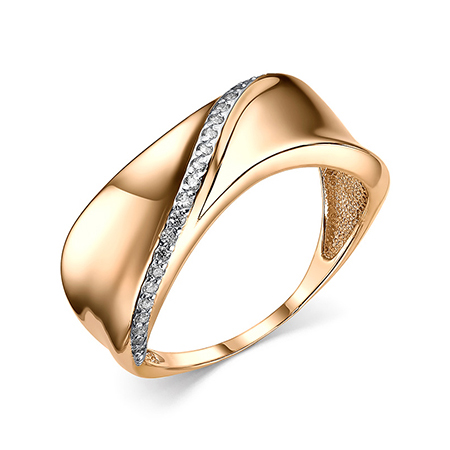 Серебряное кольцо с позолотой с фианитом