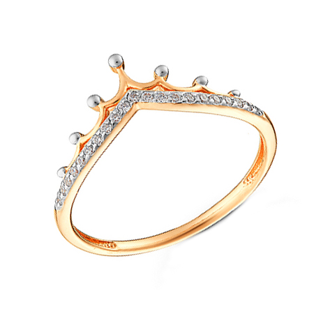 Серебряное кольцо с позолотой с фианитом