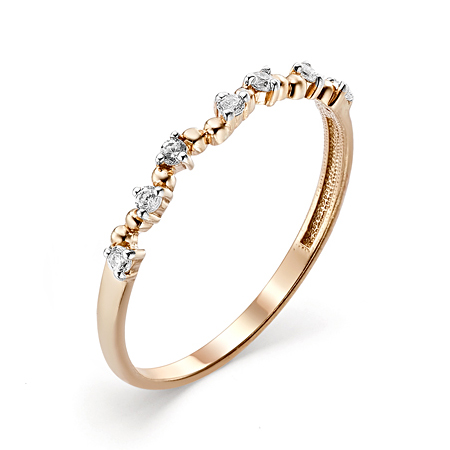 Серебряное кольцо с позолотой с фианитом