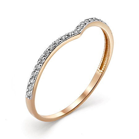 Серебряное кольцо с позолотой с фианитом