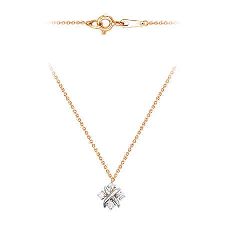 Золотое колье с бриллиантом