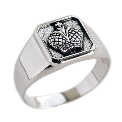 Печатка из серебра с чернением