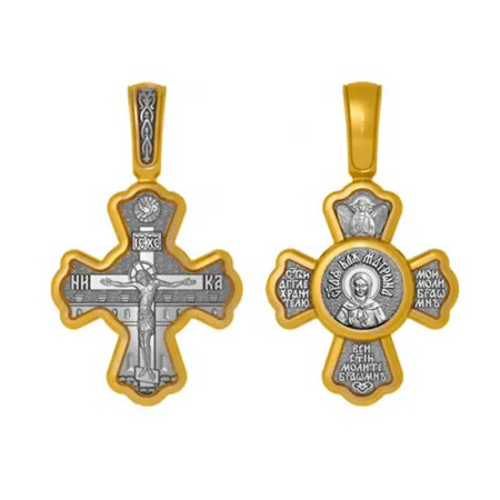 Крест из серебра с чернением