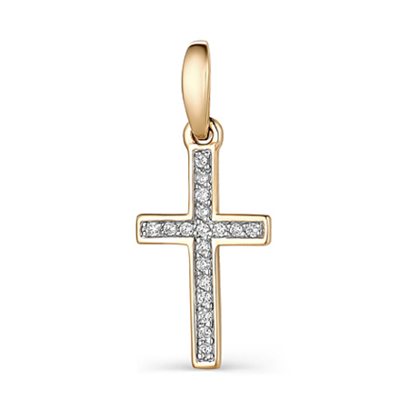 Серебряная подвеска с позолотой с фианитом