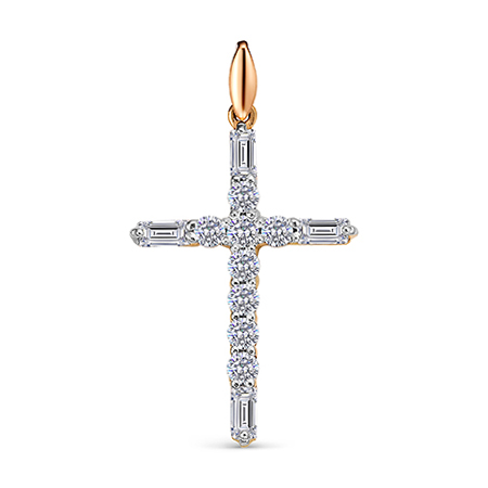 Серебряная подвеска с позолотой с фианитом