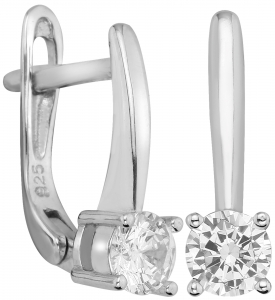 Серебряные cерьги с фианитом