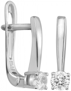 Серебряные cерьги с фианитом