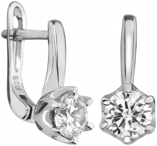 Серебряные cерьги с фианитом