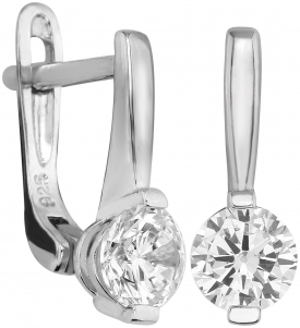 Серебряные cерьги с фианитом