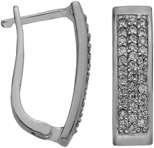 Серебряные cерьги с фианитом