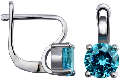 Серебряные cерьги с фианитом