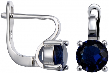 Серебряные cерьги с фианитом