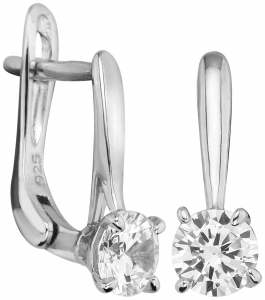 Серебряные cерьги с фианитом