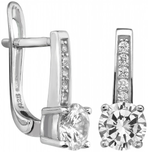 Серебряные cерьги с фианитом