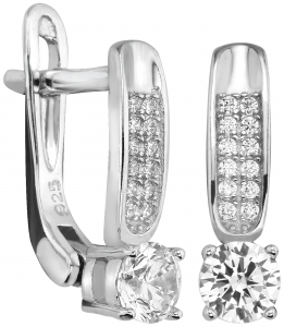 Серебряные cерьги с фианитом