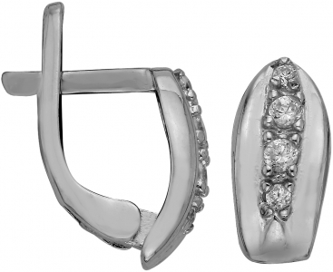 Серебряные cерьги с фианитом