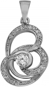 Серебряная подвеска с фианитом