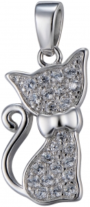 Серебряная подвеска с фианитом