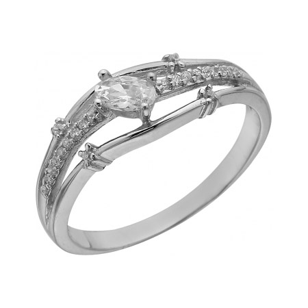 Серебряное кольцо с фианитом