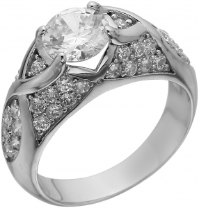 Серебряное кольцо с фианитом