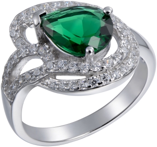 Серебряное кольцо с фианитом