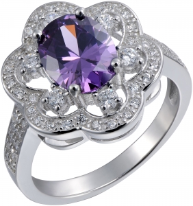 Серебряное кольцо с фианитом