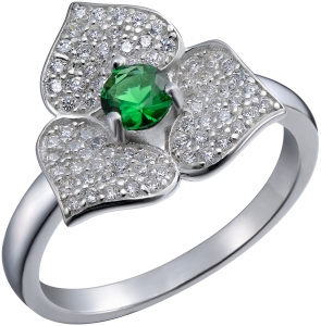 Серебряное кольцо с фианитом