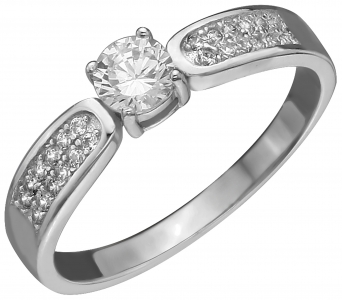 Серебряное кольцо с фианитом