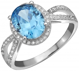 Серебряное кольцо с фианитом