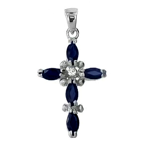 Серебряная подвеска с сапфиром