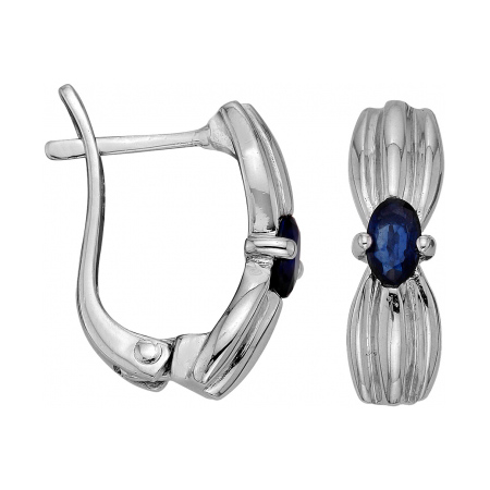 Серебряные cерьги с сапфиром