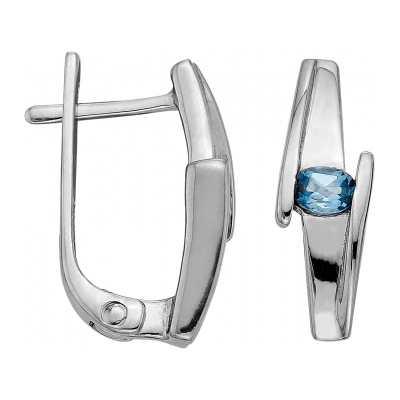 Серебряные cерьги с топазом