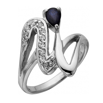 Серебряное кольцо с сапфиром