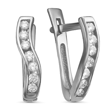 Серебряные cерьги с фианитом