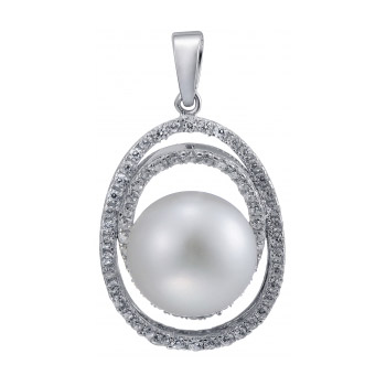 Серебряная подвеска с жемчугом