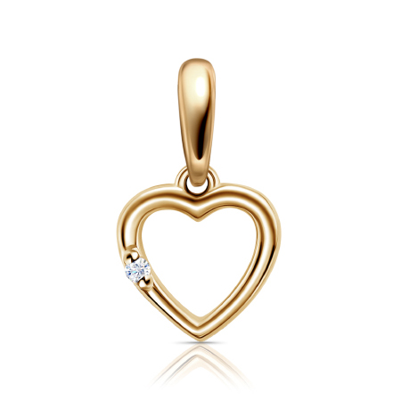 Золотая подвеска с фианитом