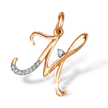 Золотая подвеска с фианитом