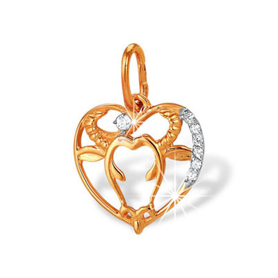 Золотая подвеска с фианитом