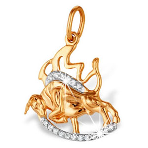 Золотая подвеска с фианитом