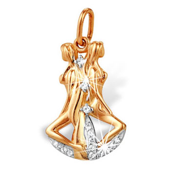 Золотая подвеска с фианитом