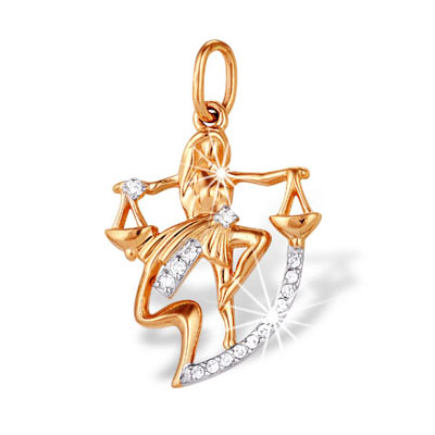 Золотая подвеска с фианитом