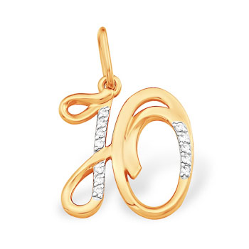 Золотая подвеска с фианитом