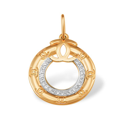 Золотая подвеска с фианитом