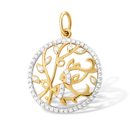 Золотая подвеска с фианитом