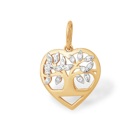 Золотая подвеска с фианитом