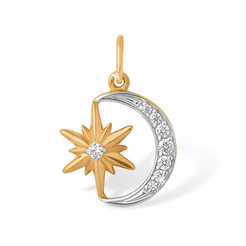 Золотая подвеска с фианитом