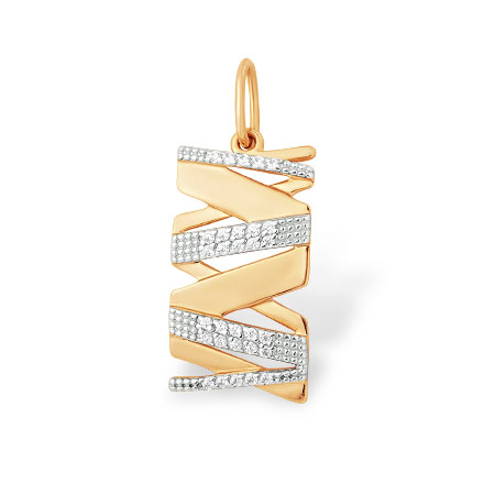 Золотая подвеска с фианитом