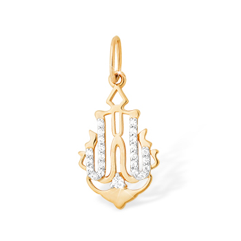 Золотая подвеска с фианитом