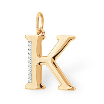 Золотая подвеска с фианитом